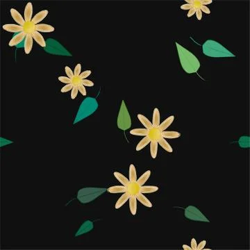 Floral ornamental vector pattern. Seamless design leafs texture. Stockillustratie