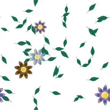 Floral ornamental vector pattern. Seamless design leafs texture. Illustrazione stock