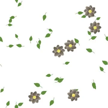 Floral ornamental vector pattern. Seamless design leafs texture. Stock Illustration