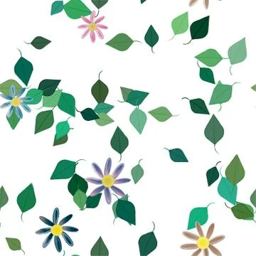 Floral ornamental vector pattern. Seamless design leafs texture. Illustrazione stock