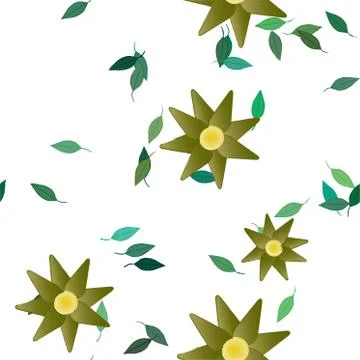 Floral ornamental vector pattern. Seamless design leafs texture. Stock Illustration