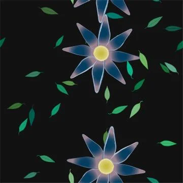 Floral ornamental vector pattern. Seamless design leafs texture. Stockillustratie