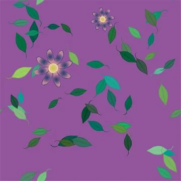 Floral ornamental vector pattern. Seamless design leafs texture. 스톡 일러스트