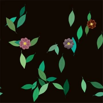 Floral ornamental vector pattern. Seamless design leafs texture. 스톡 일러스트