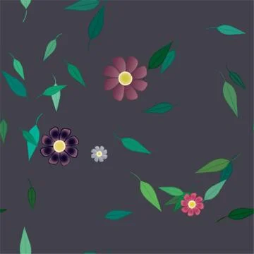 Floral ornamental vector pattern. Seamless design leafs texture. 스톡 일러스트
