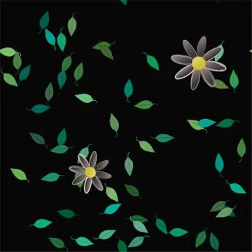 Floral ornamental vector pattern. Seamless design leafs texture. Stockillustratie
