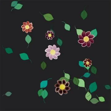 Floral ornamental vector pattern. Seamless design leafs texture. Illustrazione stock