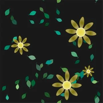 Floral ornamental vector pattern. Seamless design leafs texture. Stock Illustration