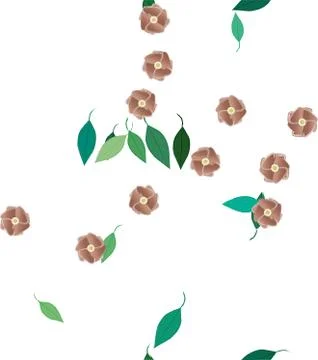 Floral ornamental vector pattern. Seamless design leafs texture. Stock Illustration
