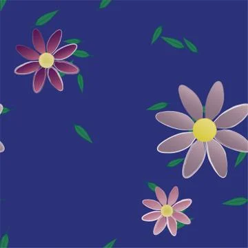 Floral ornamental vector pattern. Seamless design leafs texture. Stock Illustration