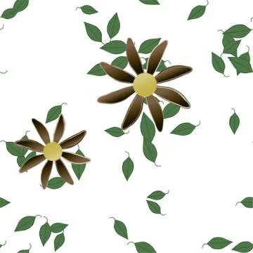 Floral ornamental vector pattern. Seamless design leafs texture. Illustrazione stock