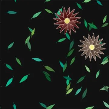 Floral ornamental vector pattern. Seamless design leafs texture. Stock Illustration