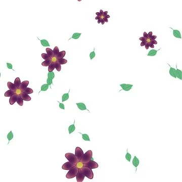 Floral ornamental vector pattern. Seamless design leafs texture. Stock Illustration