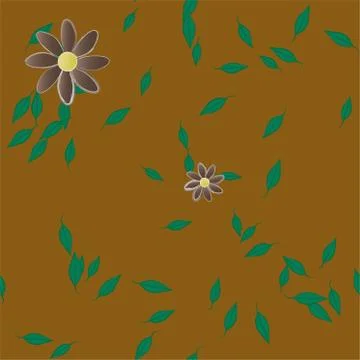 Floral ornamental vector pattern. Seamless design leafs texture. Stock Illustration