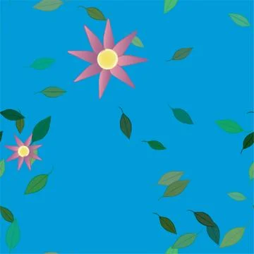 Floral ornamental vector pattern. Seamless design leafs texture. Stock Illustration