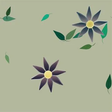 Floral ornamental vector pattern. Seamless design leafs texture. 스톡 일러스트