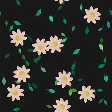 Floral ornamental vector pattern. Seamless design leafs texture. Illustrazione stock