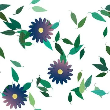Floral ornamental vector pattern. Seamless design leafs texture. Illustrazione stock