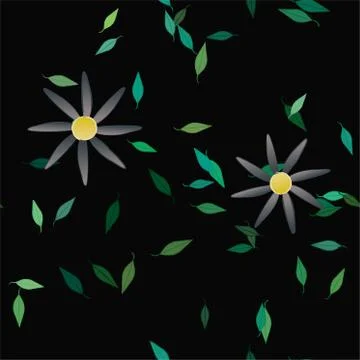 Floral ornamental vector pattern. Seamless design leafs texture. 스톡 일러스트