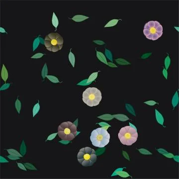 Floral ornamental vector pattern. Seamless design leafs texture. Stock Illustration