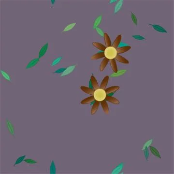 Floral ornamental vector pattern. Seamless design leafs texture. Illustrazione stock