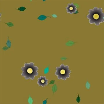 Floral ornamental vector pattern. Seamless design leafs texture. Stock Illustration
