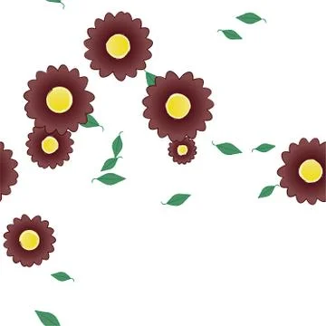 Floral ornamental vector pattern. Seamless design leafs texture. Stock Illustration