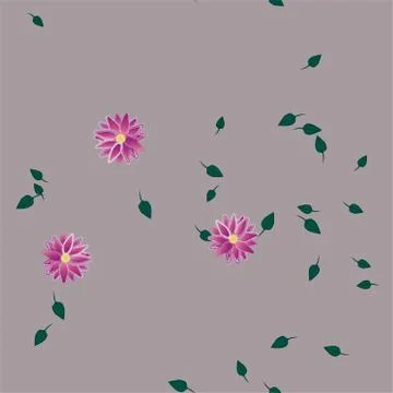 Floral ornamental vector pattern. Seamless design leafs texture. Stock Illustration