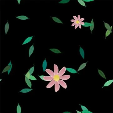 Floral ornamental vector pattern. Seamless design leafs texture. Illustrazione stock