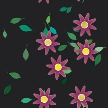 Floral ornamental vector pattern. Seamless design leafs texture. 스톡 일러스트