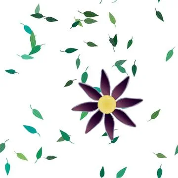 Floral ornamental vector pattern. Seamless design leafs texture. Stock Illustration