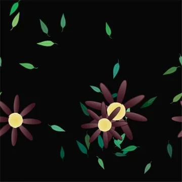 Floral ornamental vector pattern. Seamless design leafs texture. 스톡 일러스트
