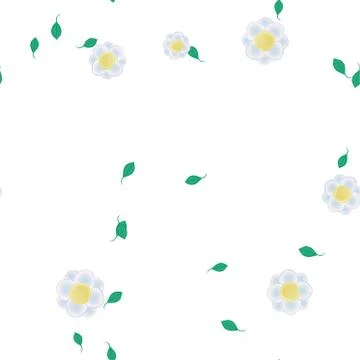 Floral ornamental vector pattern. Seamless design leafs texture. Stock Illustration