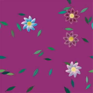 Floral ornamental vector pattern. Seamless design leafs texture. Stock Illustration
