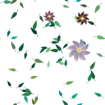 Floral ornamental vector pattern. Seamless design leafs texture. Illustrazione stock