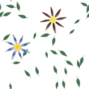 Floral ornamental vector pattern. Seamless design leafs texture. Stock Illustration