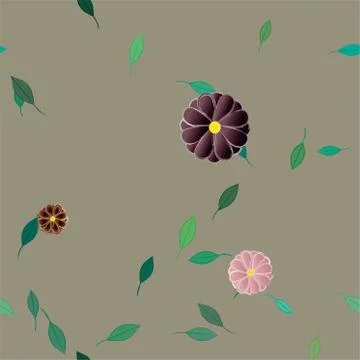 Floral ornamental vector pattern. Seamless design leafs texture. Stock Illustration