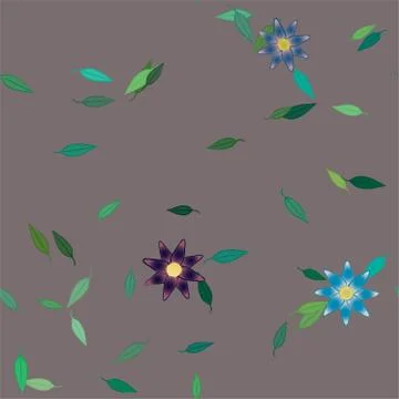 Floral ornamental vector pattern. Seamless design leafs texture. Stock Illustration