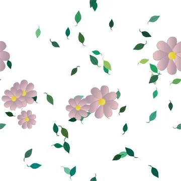Floral ornamental vector pattern. Seamless design leafs texture. Stock Illustration