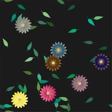 Floral ornamental vector pattern. Seamless design leafs texture. 스톡 일러스트