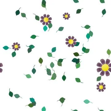 Floral ornamental vector pattern. Seamless design leafs texture. Stock Illustration