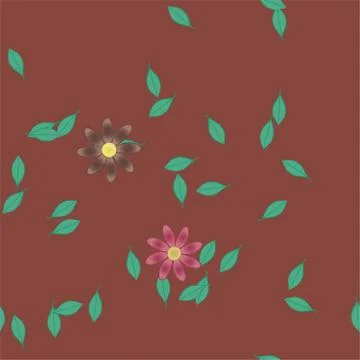 Floral ornamental vector pattern. Seamless design leafs texture. Stock Illustration