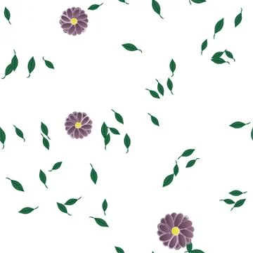 Floral ornamental vector pattern. Seamless design leafs texture. Stock Illustration