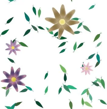 Floral ornamental vector pattern. Seamless design leafs texture. Illustrazione stock