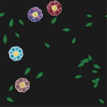 Floral ornamental vector pattern. Seamless design leafs texture. 스톡 일러스트