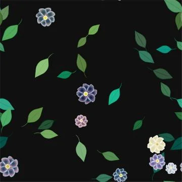 Floral ornamental vector pattern. Seamless design leafs texture. Stock Illustration