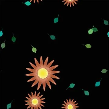 Floral ornamental vector pattern. Seamless design leafs texture. 스톡 일러스트