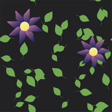 Floral ornamental vector pattern. Seamless design leafs texture. Stock Illustration
