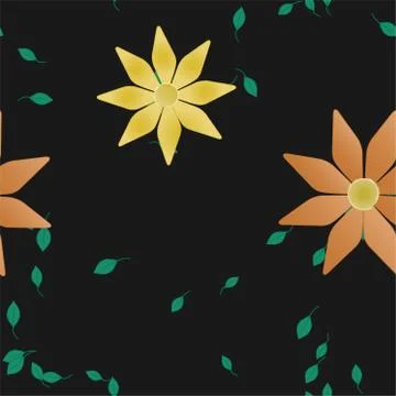 Floral ornamental vector pattern. Seamless design leafs texture. Stock Illustration