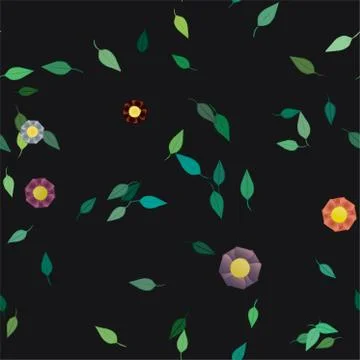 Floral ornamental vector pattern. Seamless design leafs texture. Illustrazione stock